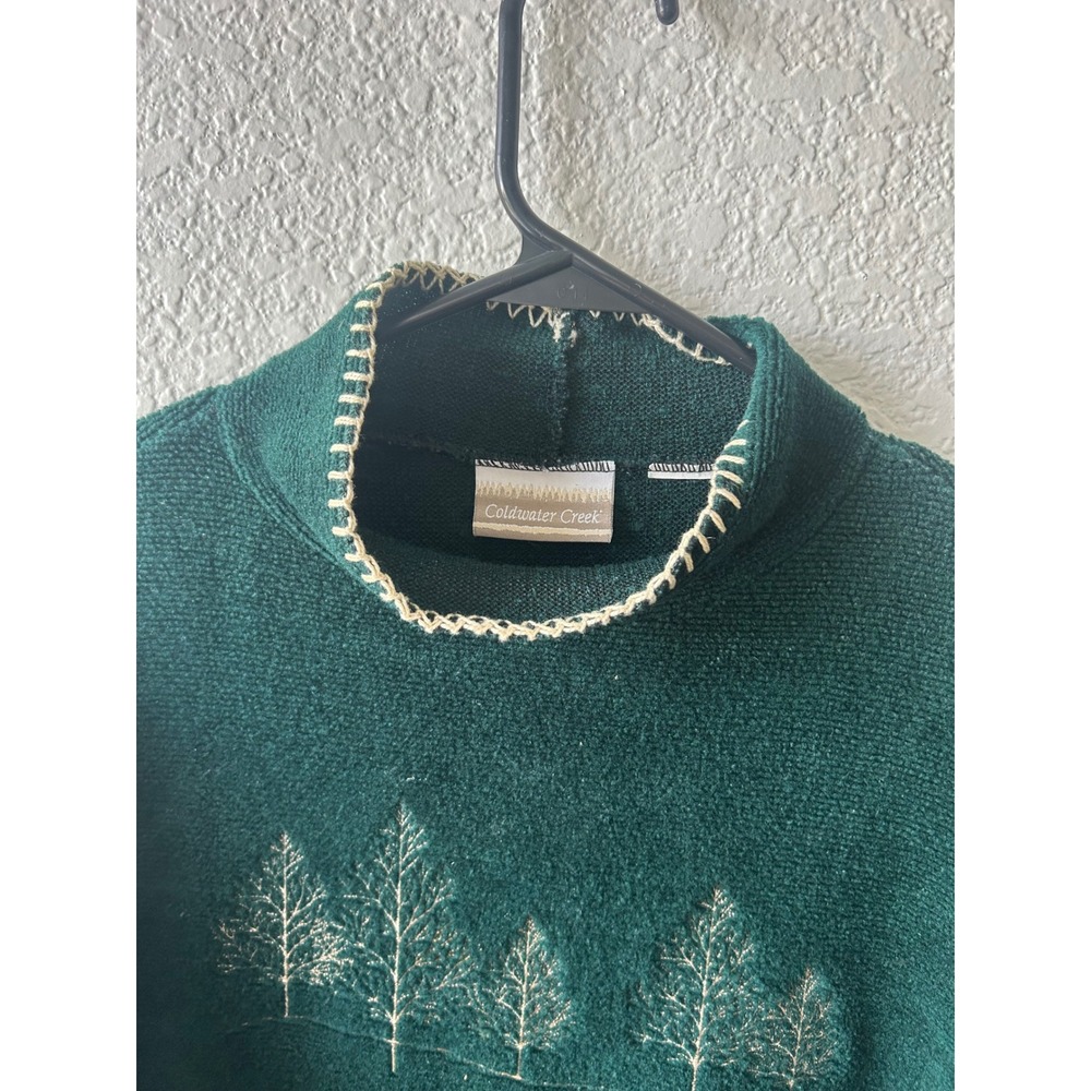 Coldwater Creek Forest Trees Mock Neck Fleece Sweater Green
Grandmacore - Picture 3 of 8